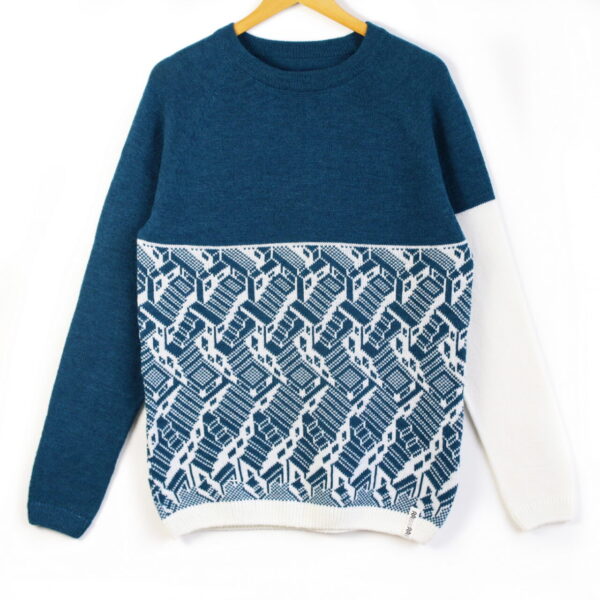 No Exit blue top white bottom1